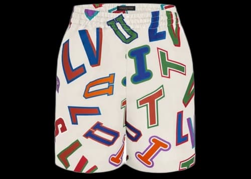 Louis Vuitton x NBA Basketball Letters Shorts Beige