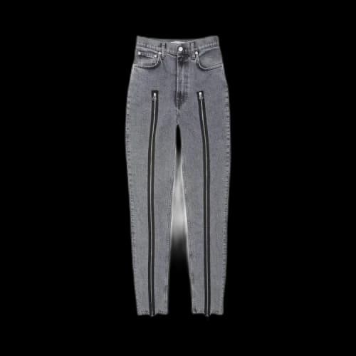Helmut Lang Runway Hi Spikes Zipper Jeans 'Grey'