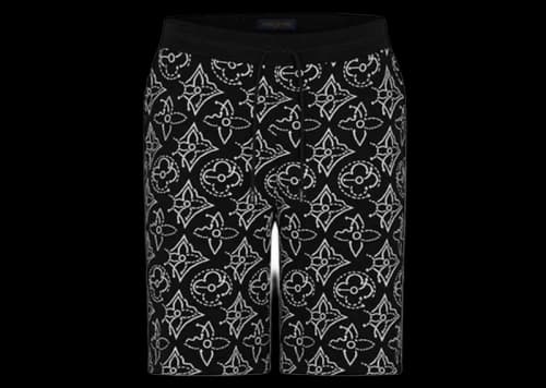 Louis Vuitton x NBA Strategic Flowers Quilted Shorts Black/White