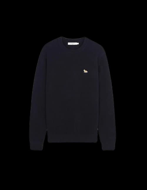 Maison Kitsune Baby Fox Patch Cosy R-Neck Pullover Navy
