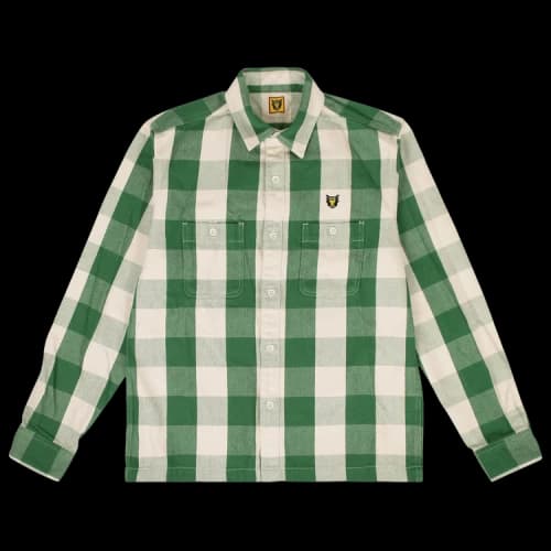 Human Made Flannel Checkered Button Down Shirt 'Green'