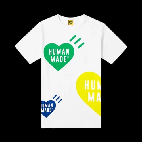 Human Made Big Multi Heart Print Tee 'White'