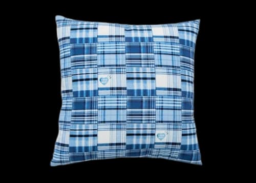 Human Made Patchwork Cushion Blue