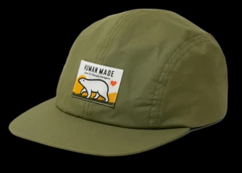 Human Made Polar Bear 4 Panel Sunshield Cap Olive Drab