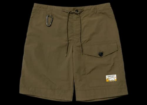 Human Made Polar Bear Nylon Militaly Shorts Olive Drab