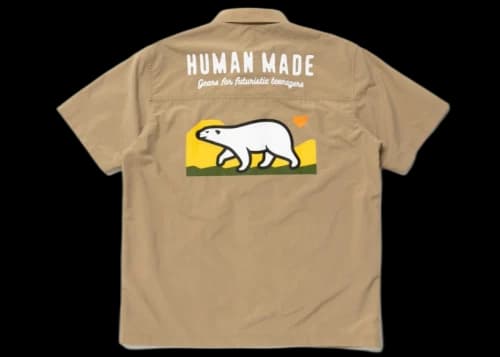 Human Made Polar Bear Camp Shirt Beige