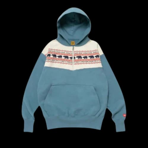 Human Made Half Zip Hoodie 'Blue'