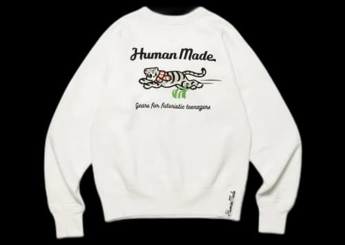 Human Made White Tiger Tsuriami Sweatshirt White