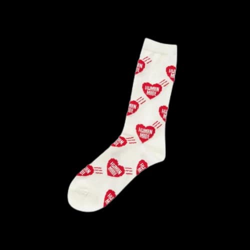 Human Made Heart Pattern Socks 'Red'
