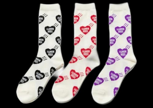 Human Made Heart Pattern Socks (Set of 3) Multi