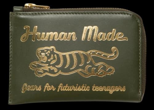Human Made Tiger Leather Wallet Olive Drab