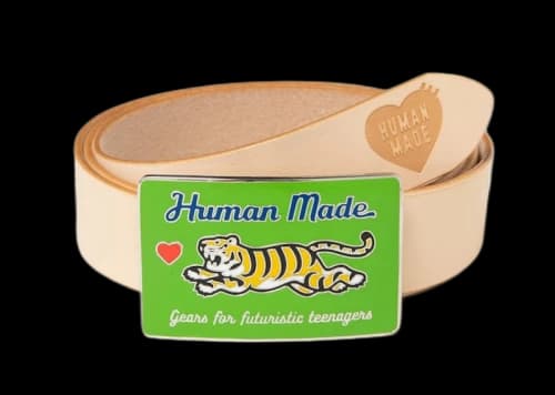 Human Made Tiger Leather Belt Beige