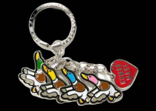 Human Made Flying Duck Keyring Silver