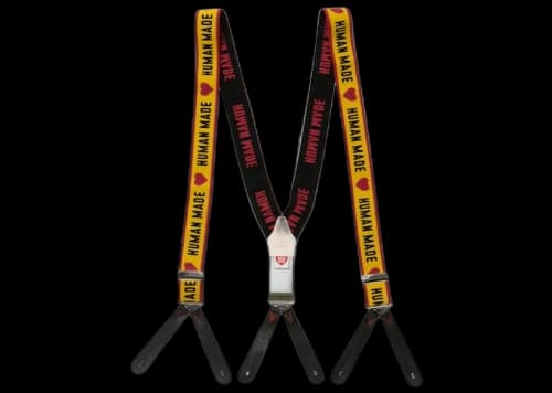 Human Made Logo Suspenders Yellow Red