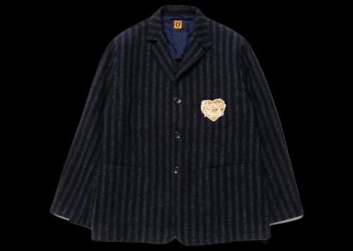 Human Made Striped Tweed Blazer Navy