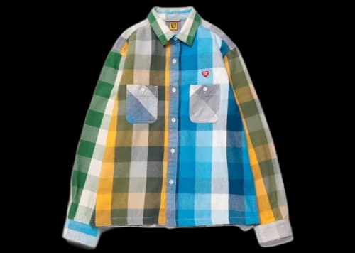 Human Made Crazy Checked Flannel Shirt Blue