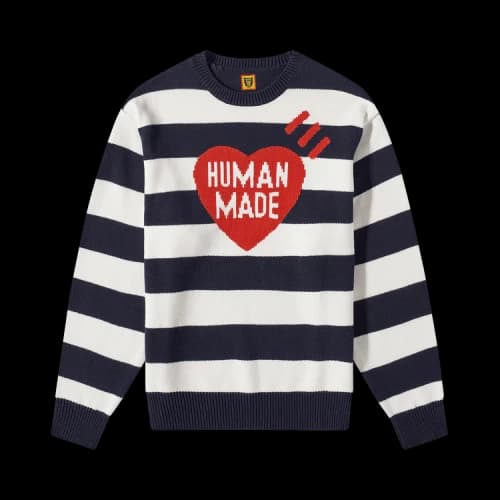 Human Made Striped Heart Knit Sweater 'Navy'