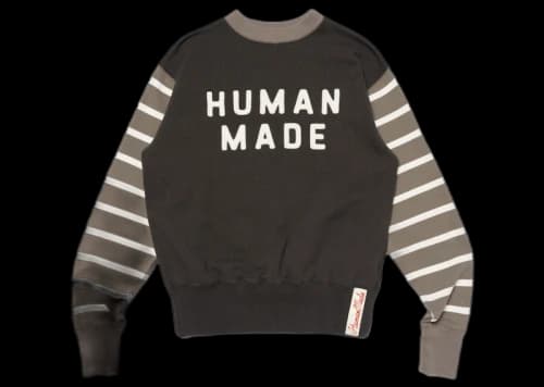 Human Made Striped Sleeve Sweatshirt Charcoal