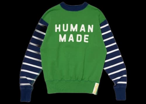 Human Made Striped Sleeve Sweatshirt Green