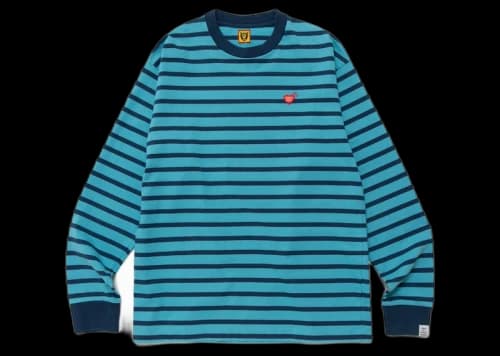 Human Made Striped L/S T-Shirt Blue