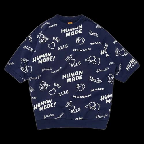 Human Made Printed Short-Sleeve Sweatshirt 'Navy'