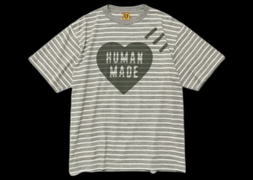 Human Made Striped Heart T-Shirt Grey