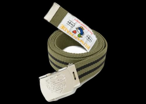 Human Made Striped Web Belt Olive Drab