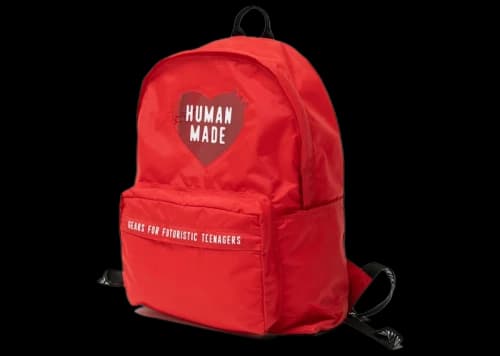 Human Made Nylon Heart Backpack Red