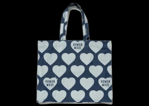 Human Made Heart Denim Tote Bag Indigo