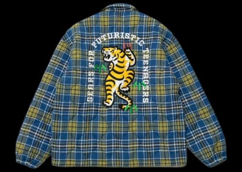 Human Made Quilted Check Coach Jacket Blue