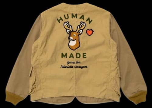 Human Made Collarless Hunting Jacket Beige