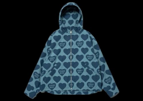 Human Made Heart Zip-Up Parka Blue