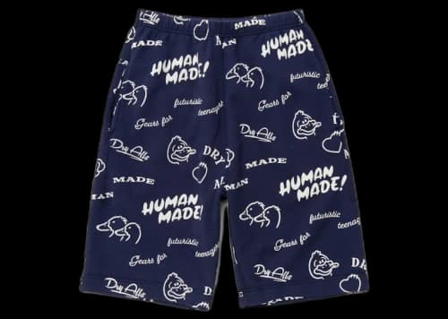 Human Made Printed Sweat Shorts Navy