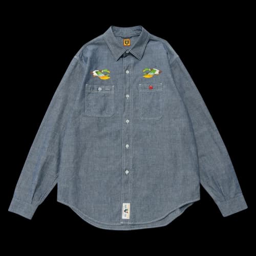 Human Made Chambrey Long-Sleeve Shirt 'Blue'
