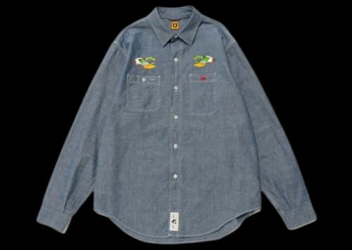 Human Made Chambray L/S Shirt Blue