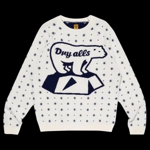 Human Made Polar Bear Jacqurd Knit Sweater 'White'