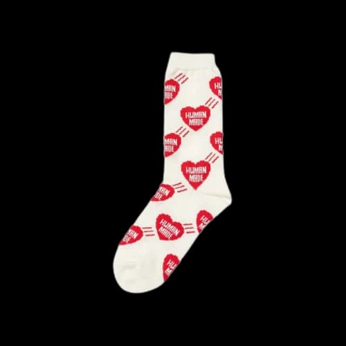 Human Made Heart Pattern Socks 'Red'