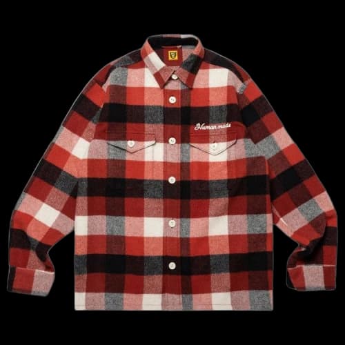 Human Made Wool Beaverblock Check Shirt 'Red'