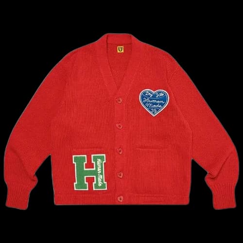 Human Made Low Gauge Knit Cardigan 'Red'