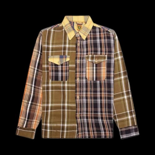 Human Made Crazy Check Long-Sleeve Shirt 'Yellow'