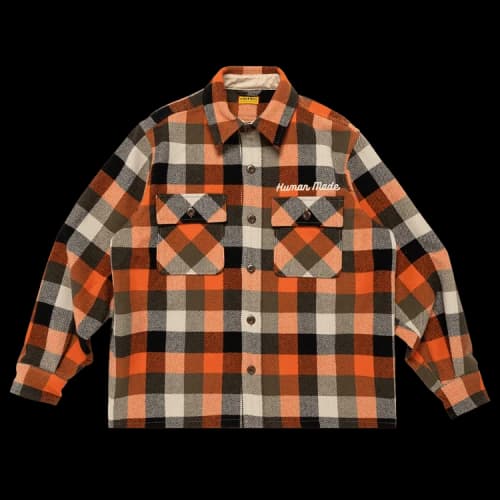 Human Made Wool Check Shirt Jacket 'Orange'