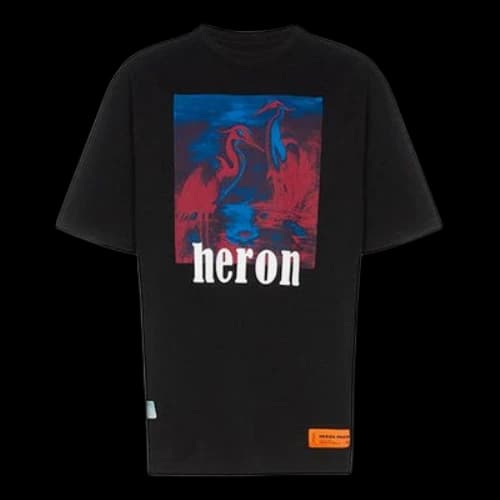 HERON PRESTON Printing Short Sleeve Unisex Black