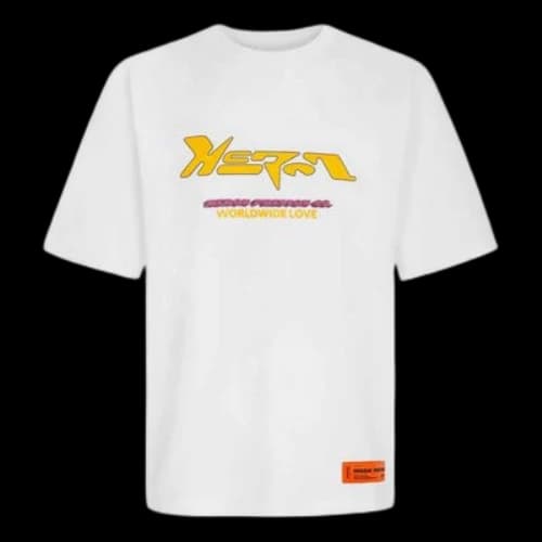 HERON PRESTON Logo Printing Loose Short Sleeve White