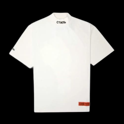 Heron Preston Logo Patch Mockneck T-shirt White