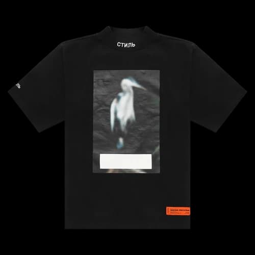 HERON PRESTON FW21 Censored Heron Turtleneck T-shirt 'Black Grey'