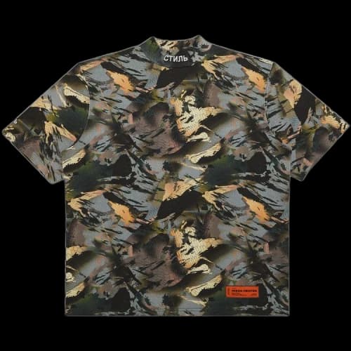 Heron Preston Short-Sleeve Turtleneck 'Camo Green/White'