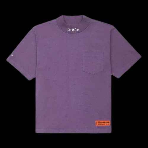 Heron Preston CTNMB Turtleneck Pocket Tee 'Purple/White'
