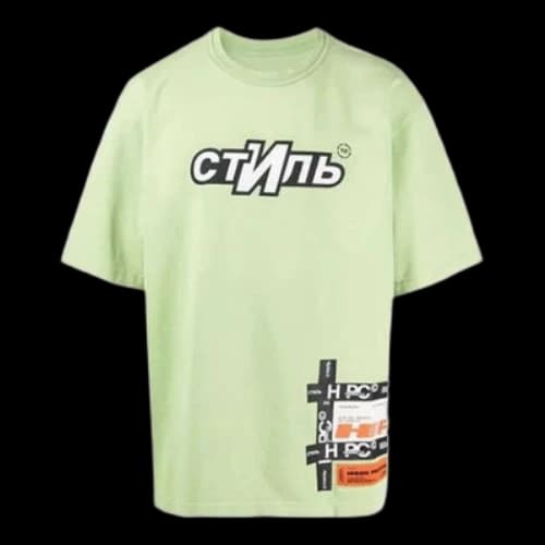 HERON PRESTON FW21 CTNMB Logo T-shirt 'Green White'
