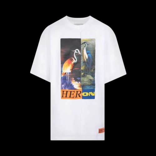 Heron Preston Split Herons Oversized Tee 'White/Orange'