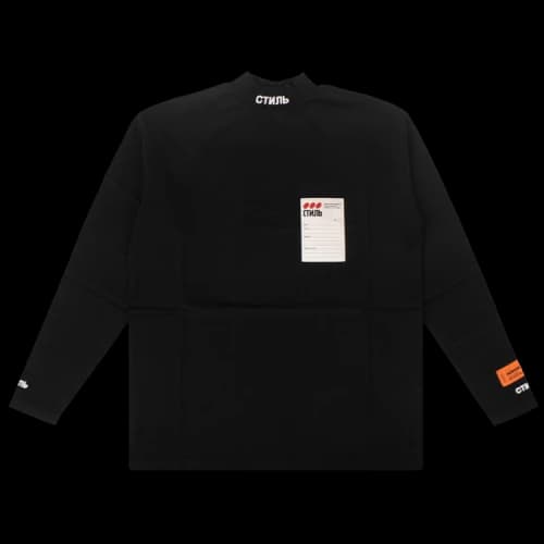 Heron Preston Mock Neck Logo Long-Sleeve T-Shirt 'Black'
